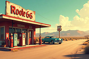 6 Retro Route 66 Gas Station Photos, an Industrial Photo by adenpinkstore (Thumbnail 2 of 7)