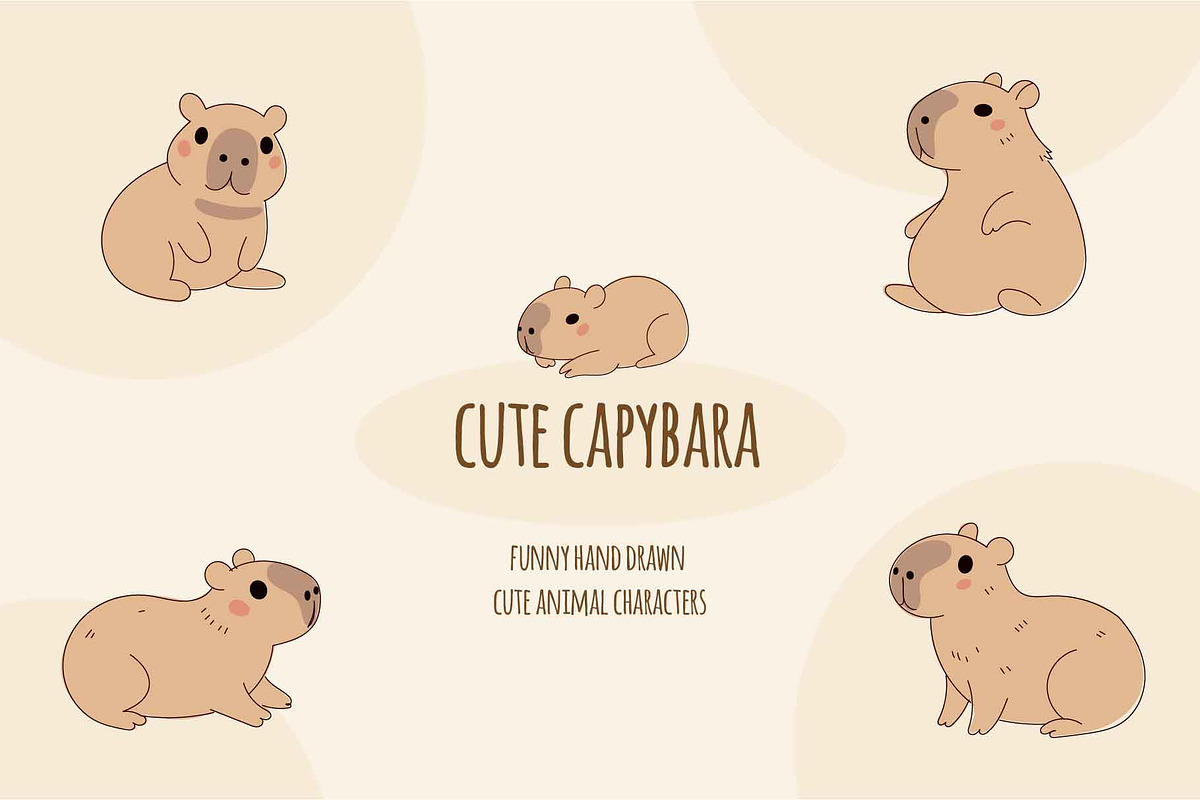 Cute Capybara Animal Funny Character, a Graphic by Imaginary Party (Photo 1 of 7)