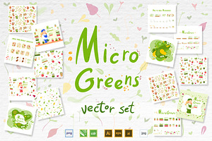 Microgreens Vector Set 1