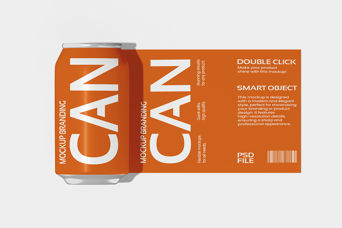 Metallic Can Mockup, a Cups & Container Mockup by Unerispace (Photo 4 of 4)