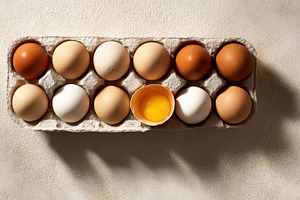 Collection of eggs on carton tray, a Photo by Beautiful things