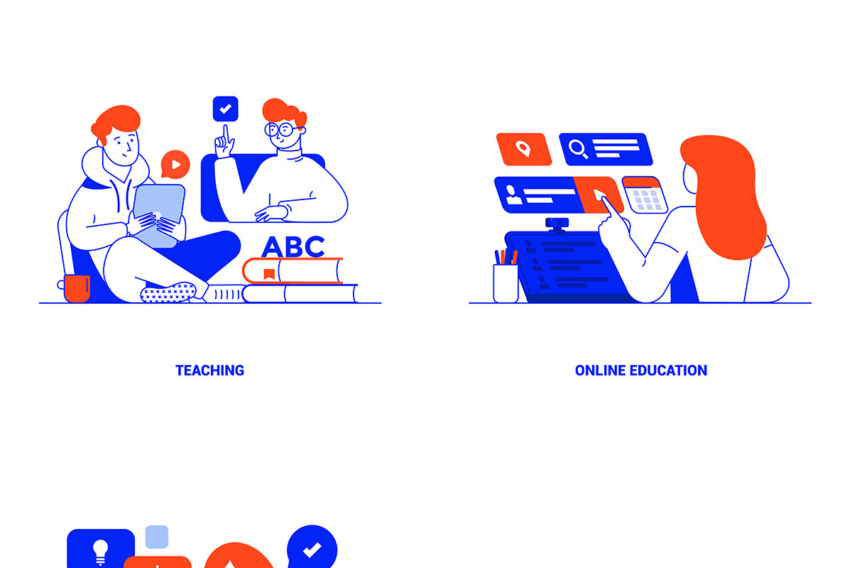 Set of 20 Modern Flat Design Concept, an Education Illustration by ...
