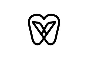 Letter V Dental Care Clinic Logo