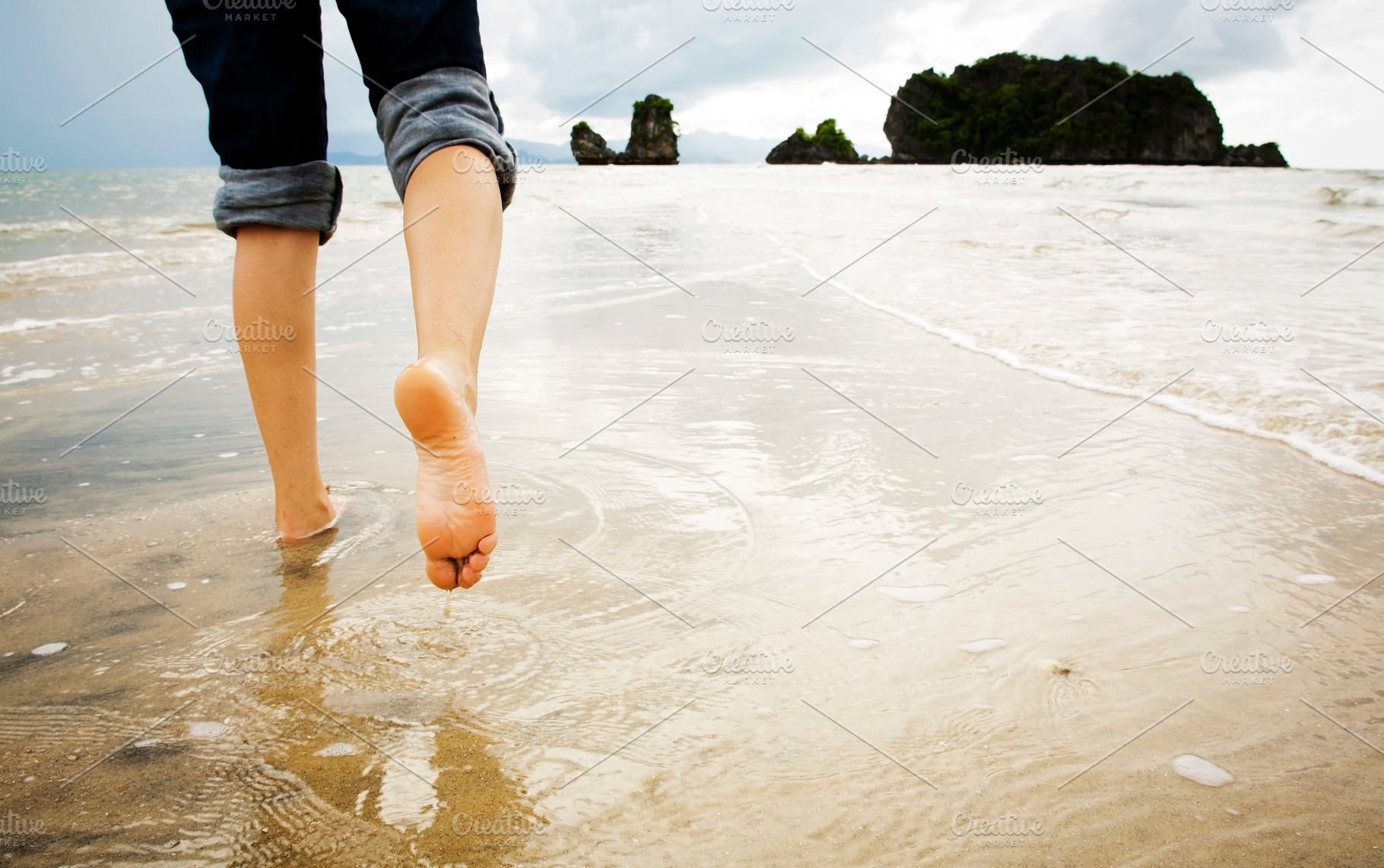 Woman Beach Walking, a Person Photo by THP Creative