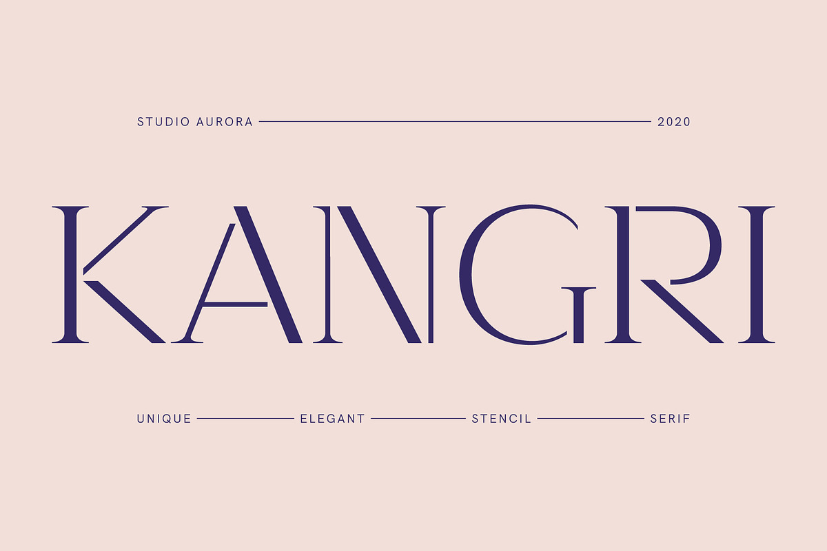 Kangri: Unique Elegant Stencil Serif