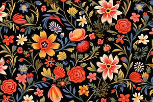 Mexican Floral Pattern. 25 Bundle