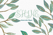 Shine gold leaves Watercolor clipart, an Illustration by LABFcreations (Thumbnail 5 of 5)