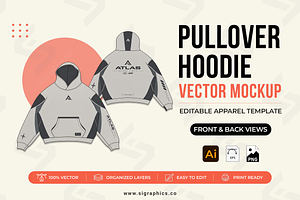 Pullover Hoodie Vector Template