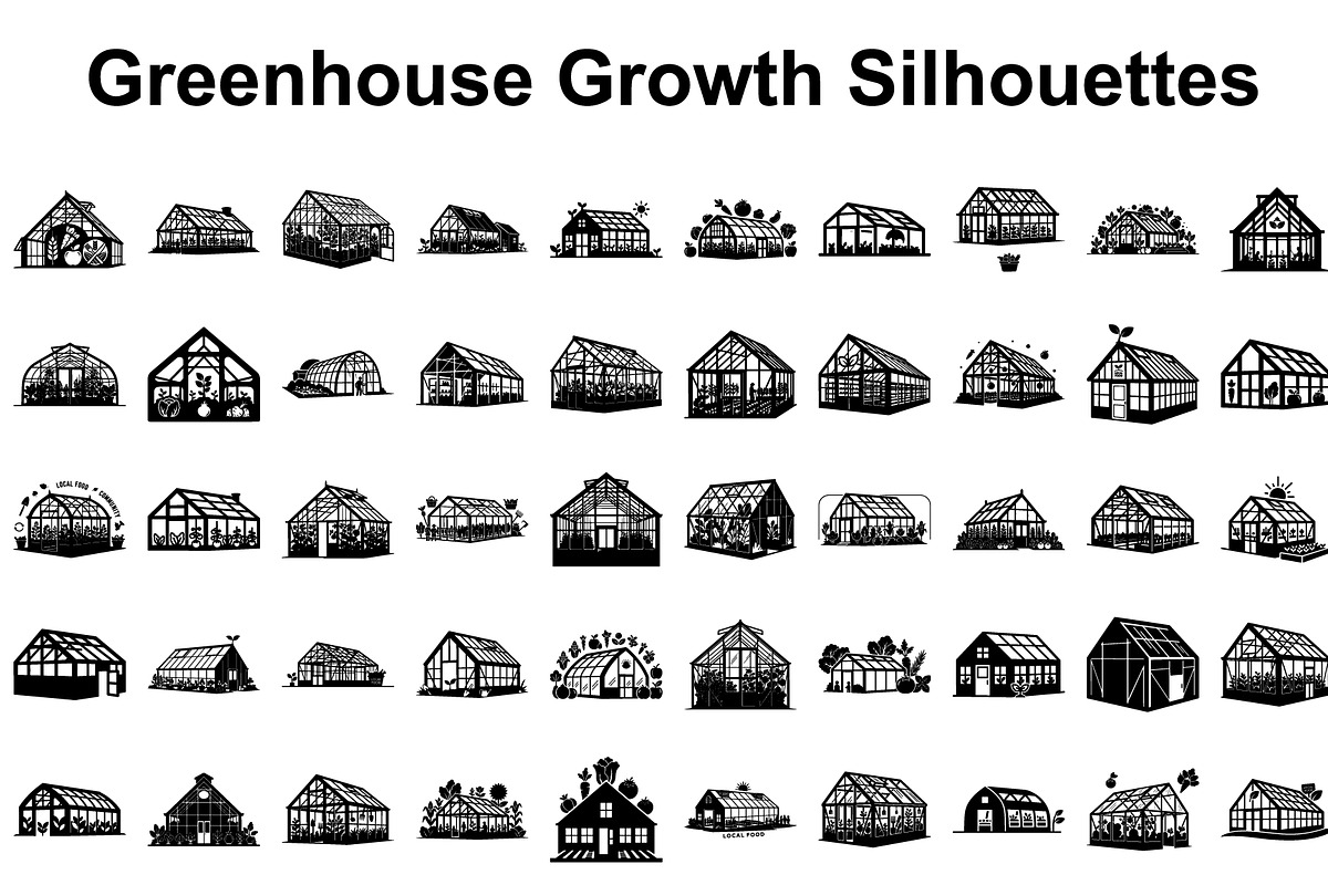 Greenhouse Growth Silhouettes, an Illustration by hafijul (Photo 2 of 14)