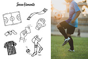 Soccer doodle vector line set, an Object Graphic by ElenaPlatovaArt (Thumbnail 2 of 5)