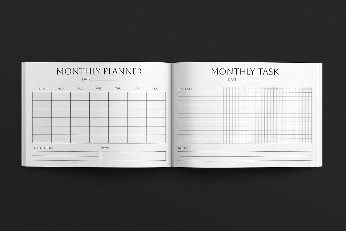 Digital Planner Template Landscape, a Brochure Template by E-Type (Photo 4 of 7)