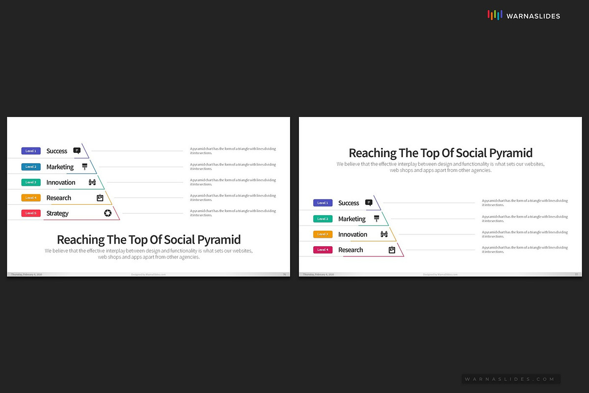 Pyramid Diagram PowerPoint Templates, a Presentation Template by Warna Works (Photo 17 of 23)