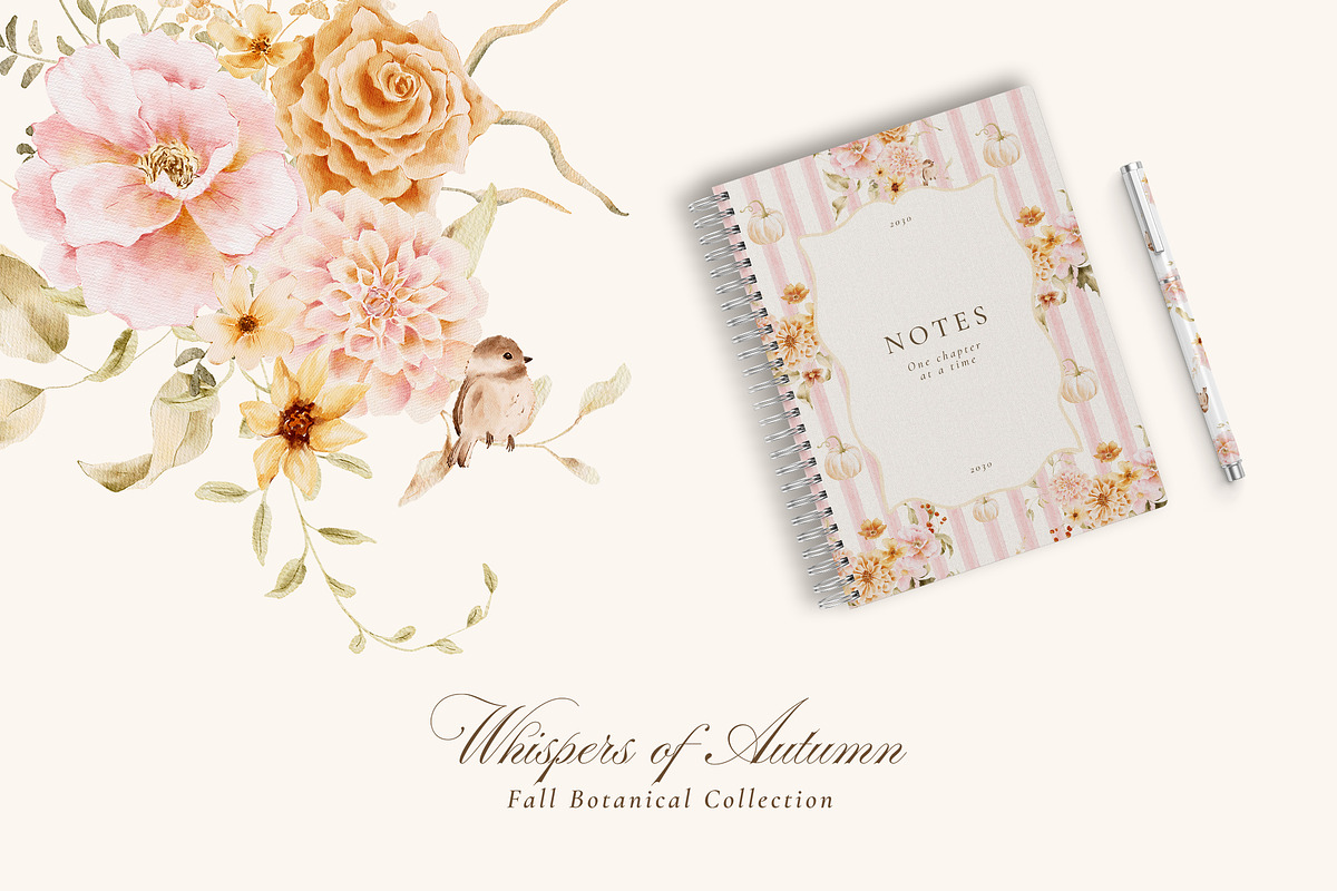 Autumn Watercolor Florals & Pumpkins, a Seasonal Illustration by Altea Design Studio (Photo 21 of 21)