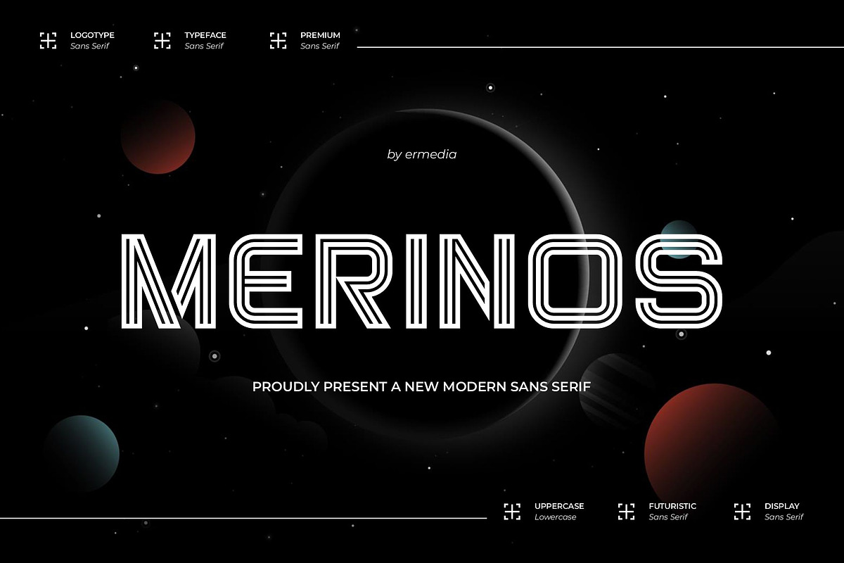 Merinos || Unique Modern Sans Serif, a Sans Serif Font by Ermedia Studio (Photo 1 of 10)