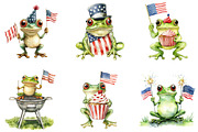 Cute Frog with Flag American Sublima, an Illustration by DreamArtGraphic (Thumbnail 2 of 4)