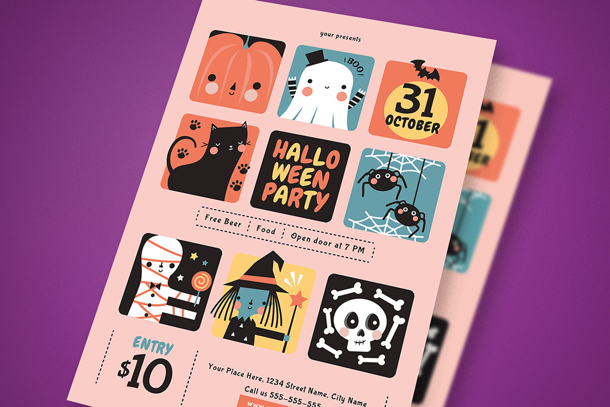 Halloween Party Flyer Template, a Flyer Template by Esui Studio (Photo 2 of 4)