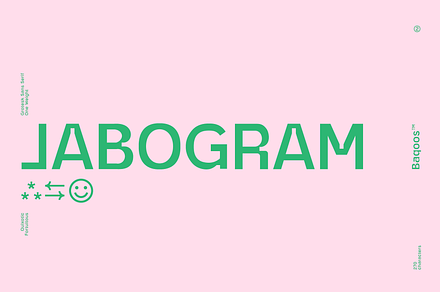 Jabogram Font, a Sans Serif Font by baqoos