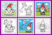 Love Gnome Day Coloring Pages, a Decorative Illustration by Coco Bloom (Thumbnail 4 of 5)