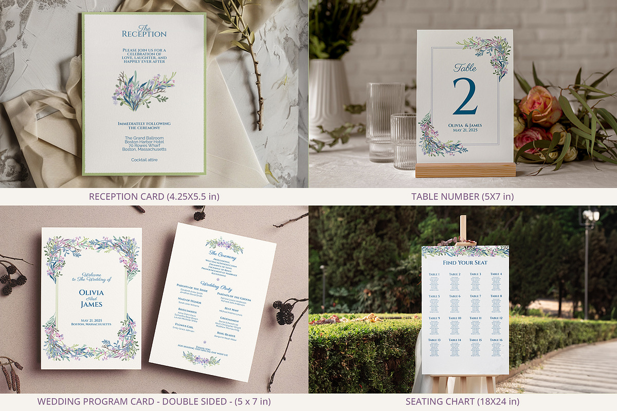 Wildflowers Wedding Invitation, an Invitation Template by SabaIslam.Studio (Photo 3 of 7)