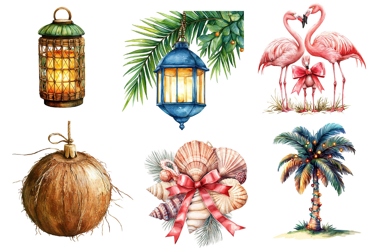 Tropical Christmas Clipart PNG, an Illustration by Dream Creation (Photo 5 of 5)