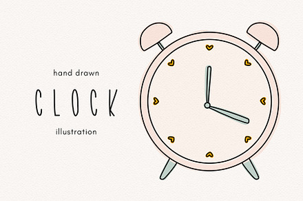 Pink clock clipart illustration