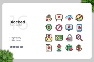 Blocked Colored Icons, an Icon by Upnowgraphic