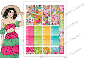 Bright Summer Stickers 2x1,5