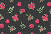 Dog-roses set and seamless pattern, a Decorative Illustration by Good Studio (Thumbnail 7 of 9)