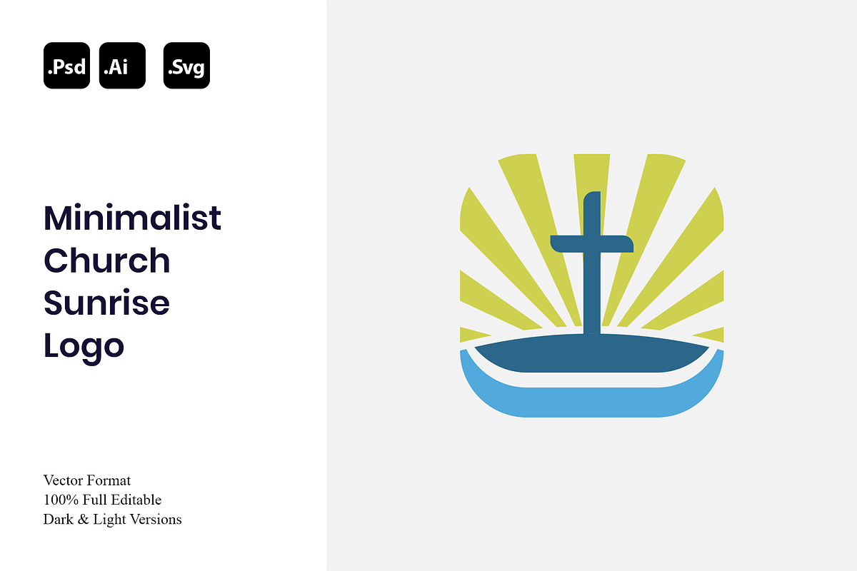 Minimalist Church Sunrise Logo, a Branding & Logo Template by Luxury Logos (Photo 1 of 4)