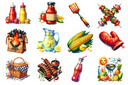 Summer BBQ Party Clipart, an Illustration by Dream Creation (Thumbnail 3 of 3)