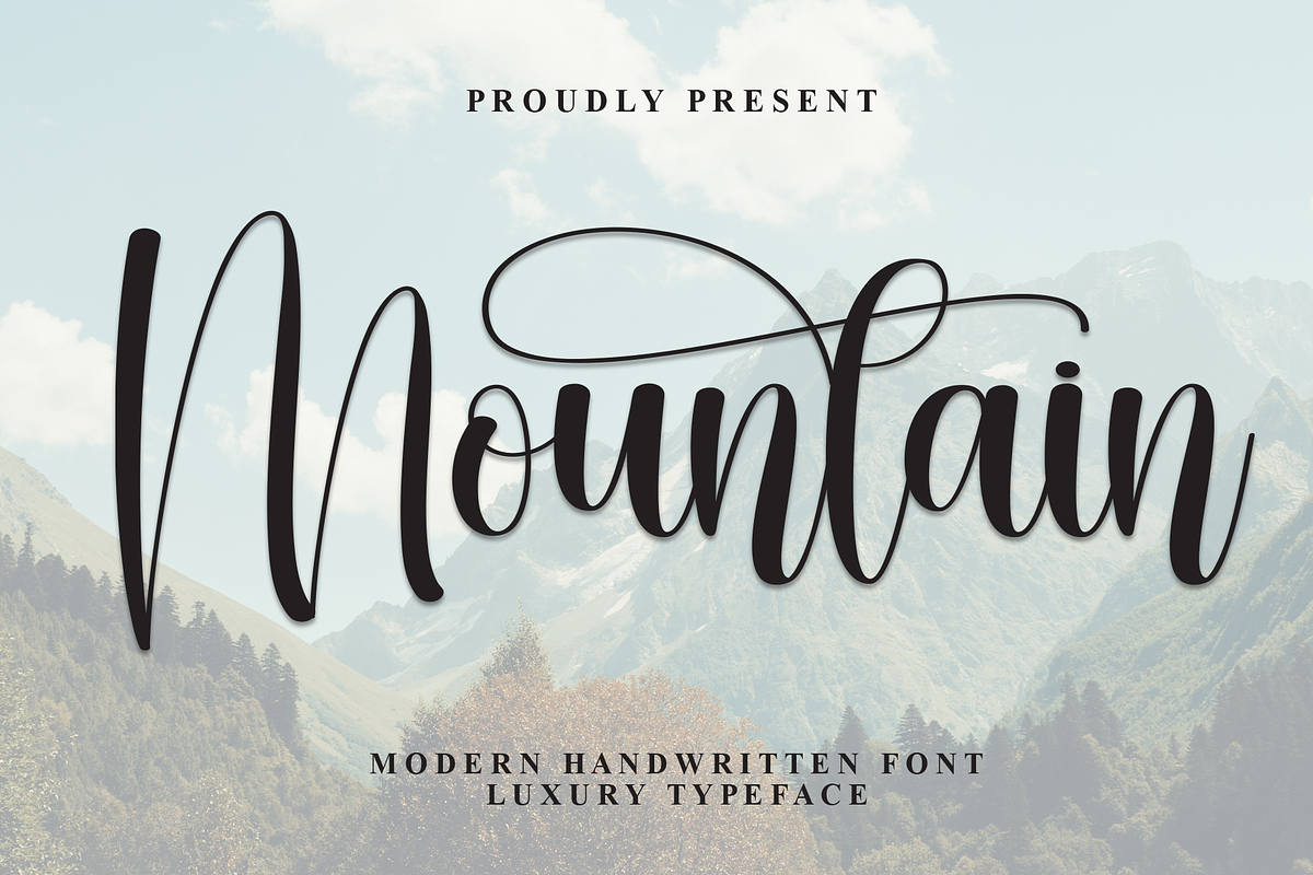 Mountain | Script Font, a Handwritten Font by Scratchones (Photo 1 of 9)
