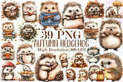 Autumn Hedgehog Clipart, an Illustration by Sublimation Artist (Thumbnail 1 of 6)