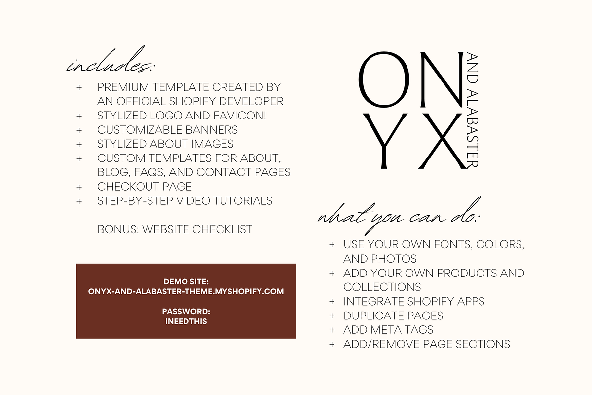 Shopify Theme | Onyx + Alabaster, a Templates & Theme by Easy Website Themes (Photo 7 of 7)