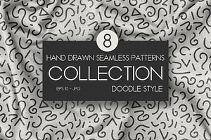 Set Of 8 Doodle Hand Drawn Patterns