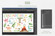 Cute dinosaurs|watercolor collection, an Animal Illustration by Navenzeles (Thumbnail 10 of 12)