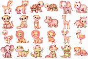 Watercolor Safari Animals Clipart, an Illustration by Libby Wishes (Thumbnail 3 of 4)