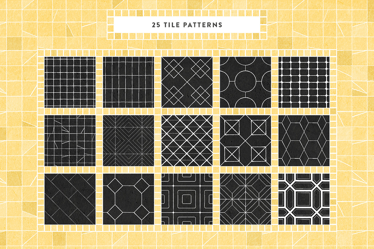 Mosaic Tile Illustrator Brushes, a Brush Add-On by pixelbuddha.net (Photo 4 of 10)