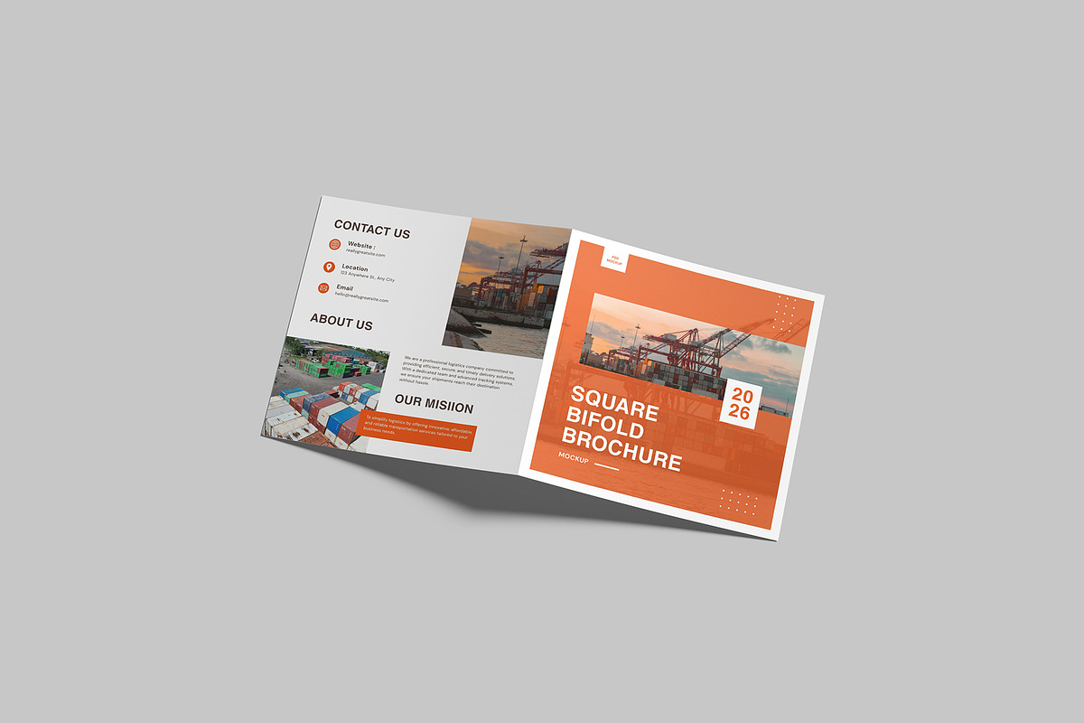 Square Bifold Brochure Mockup, a Brochure Template by graphictime (Photo 4 of 12)