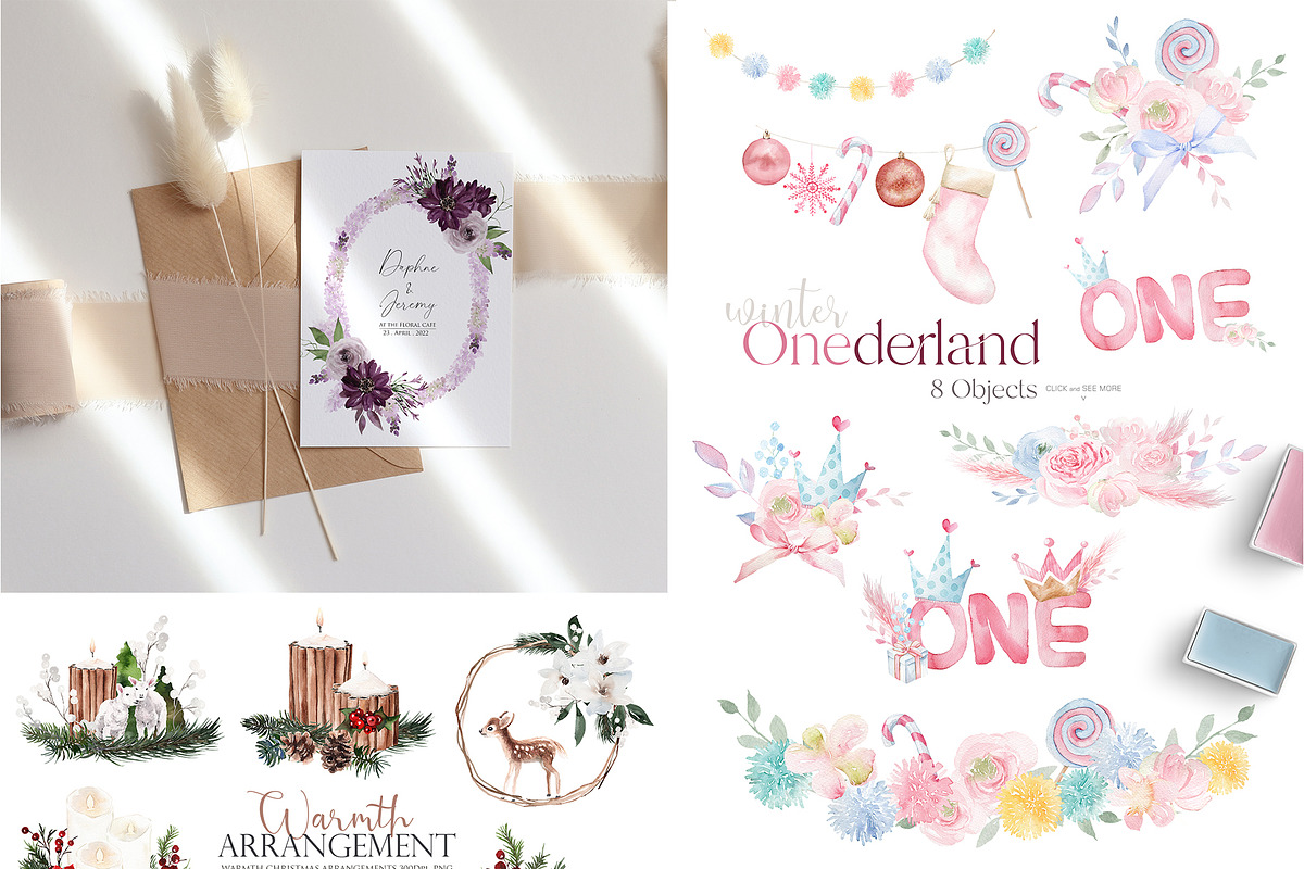 Watercolor Flower Bundle-50 in 1, an Illustration by Beigetime (Photo 8 of 10)