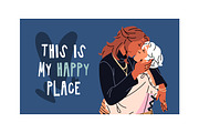 Diverse couples kiss, hug set, cards, a Person Illustration by PaperTrident (Thumbnail 13 of 14)