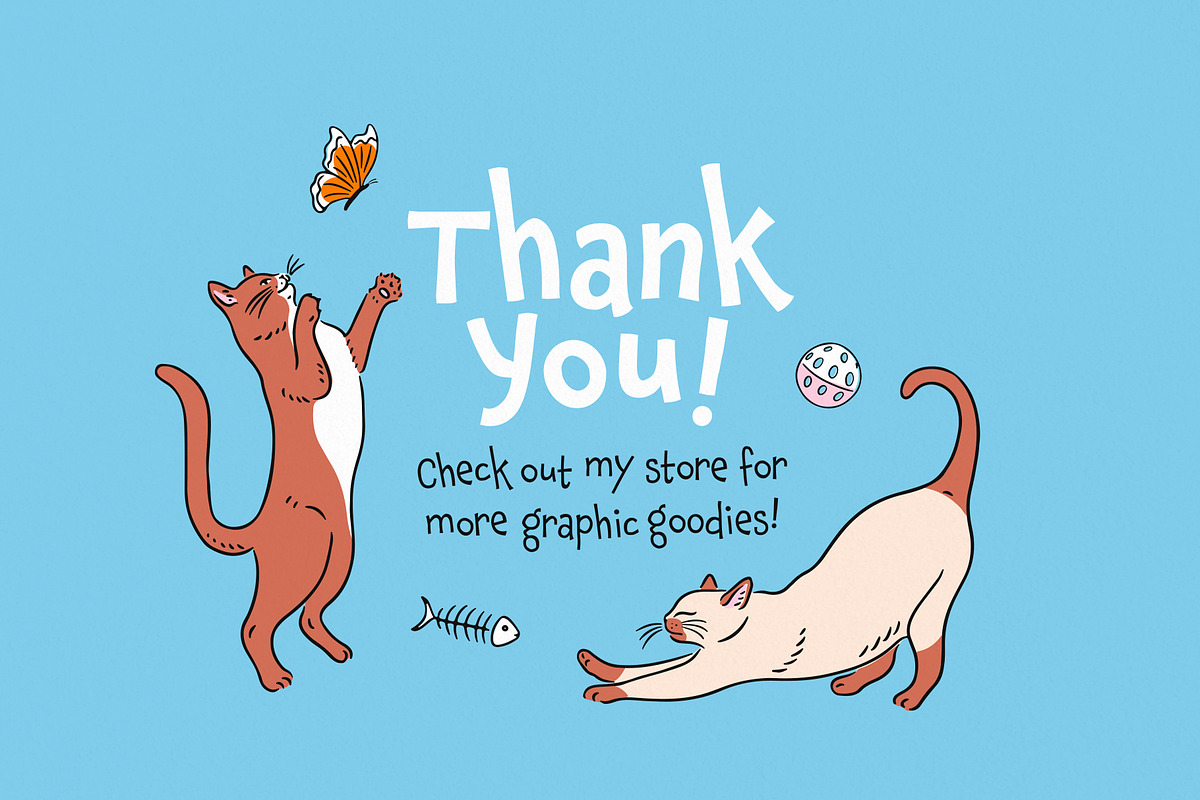 Cats! Vector Clip Art Illustrations, an Animal Illustration by rouxsupplyco (Photo 9 of 9)