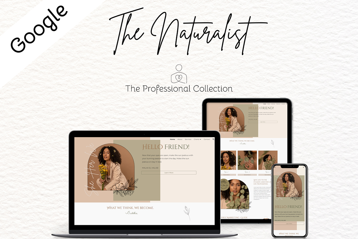Google Sites Theme | The Naturalist, a Landing Page Template by She Designs Things (Photo 2 of 6)