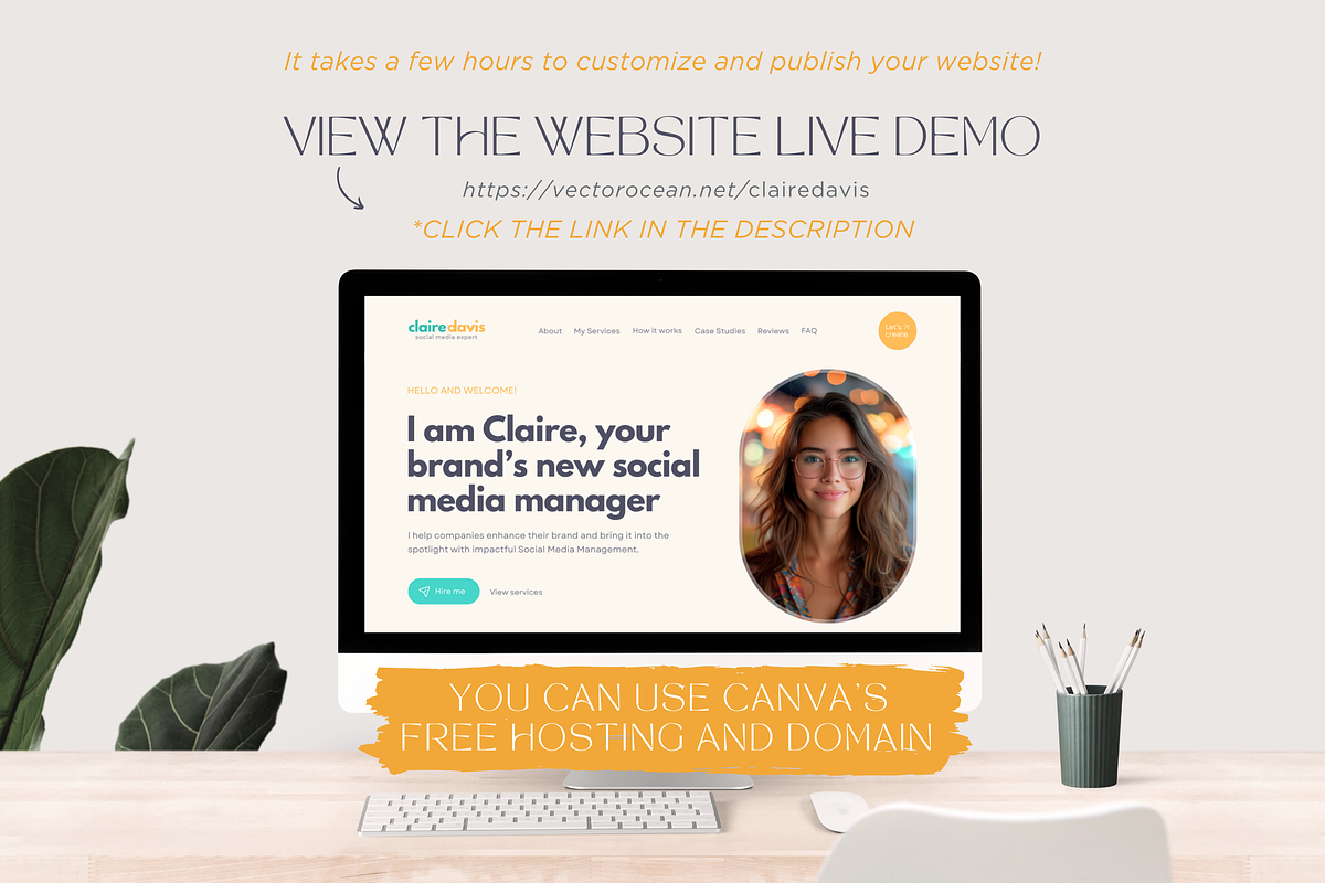 Social Media Manager Canva Website, a Landing Page Template by vectorocean (Photo 7 of 11)