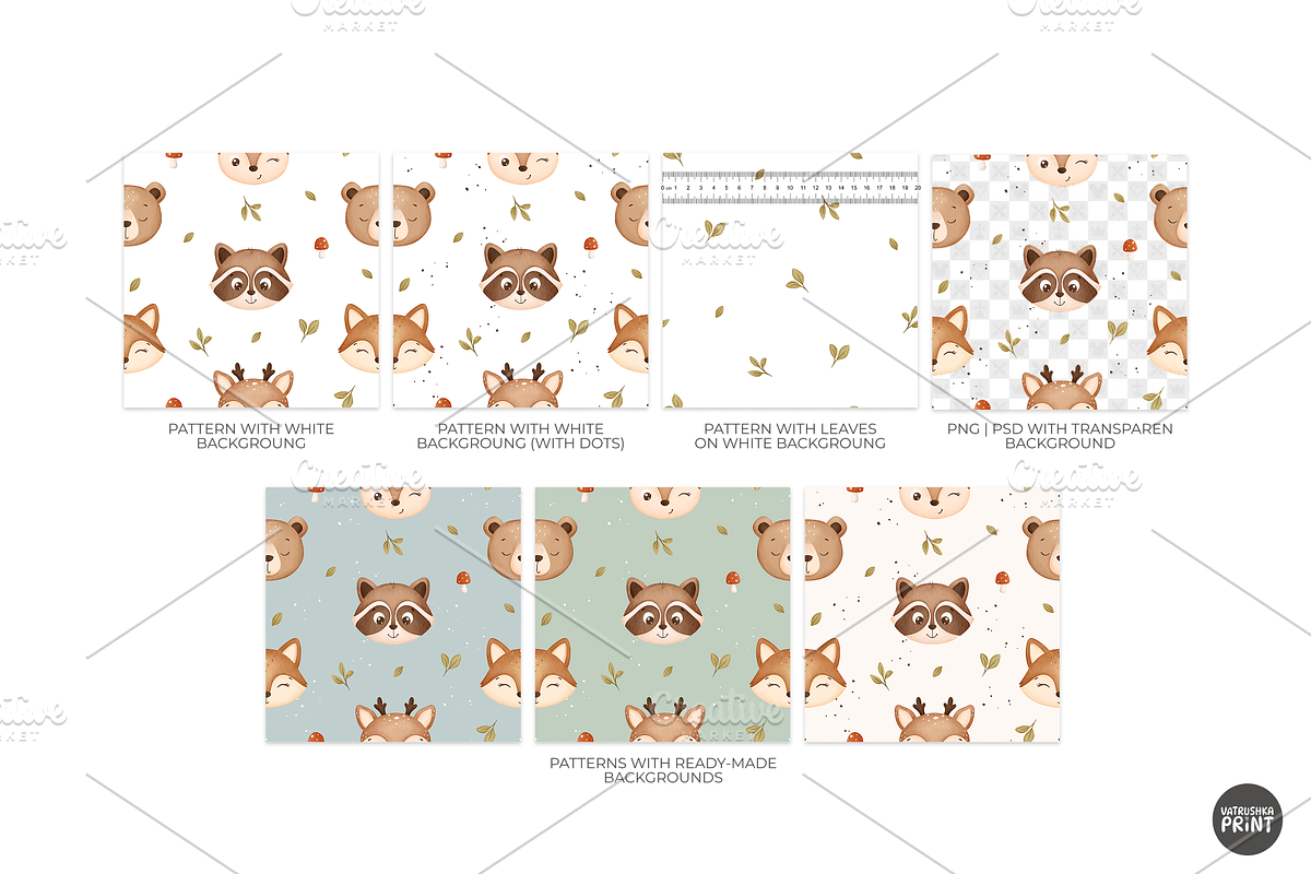 Fabric patterns with animals, a Pattern Graphic by vatrushkaprint_store (Photo 2 of 4)