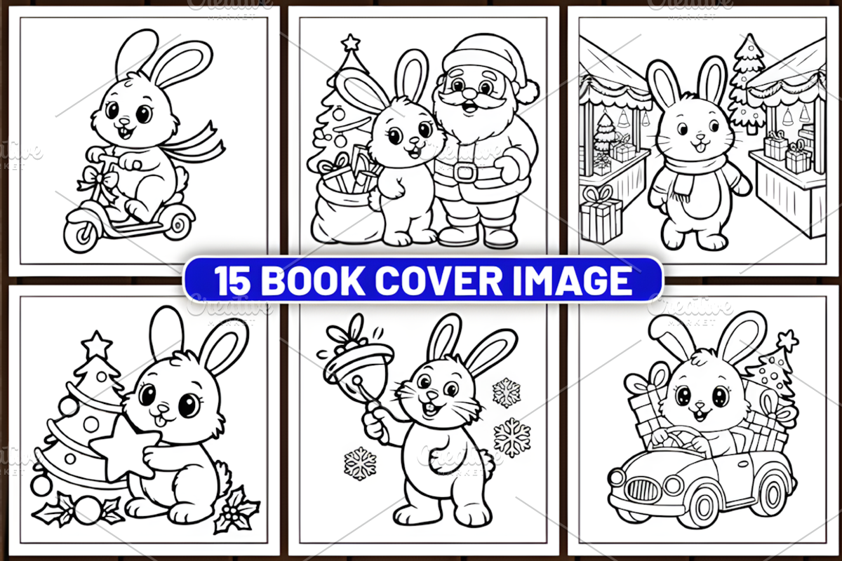 70 Cozy Bunny Christmas Coloring, a Seasonal Illustration by Design Station (Photo 2 of 5)