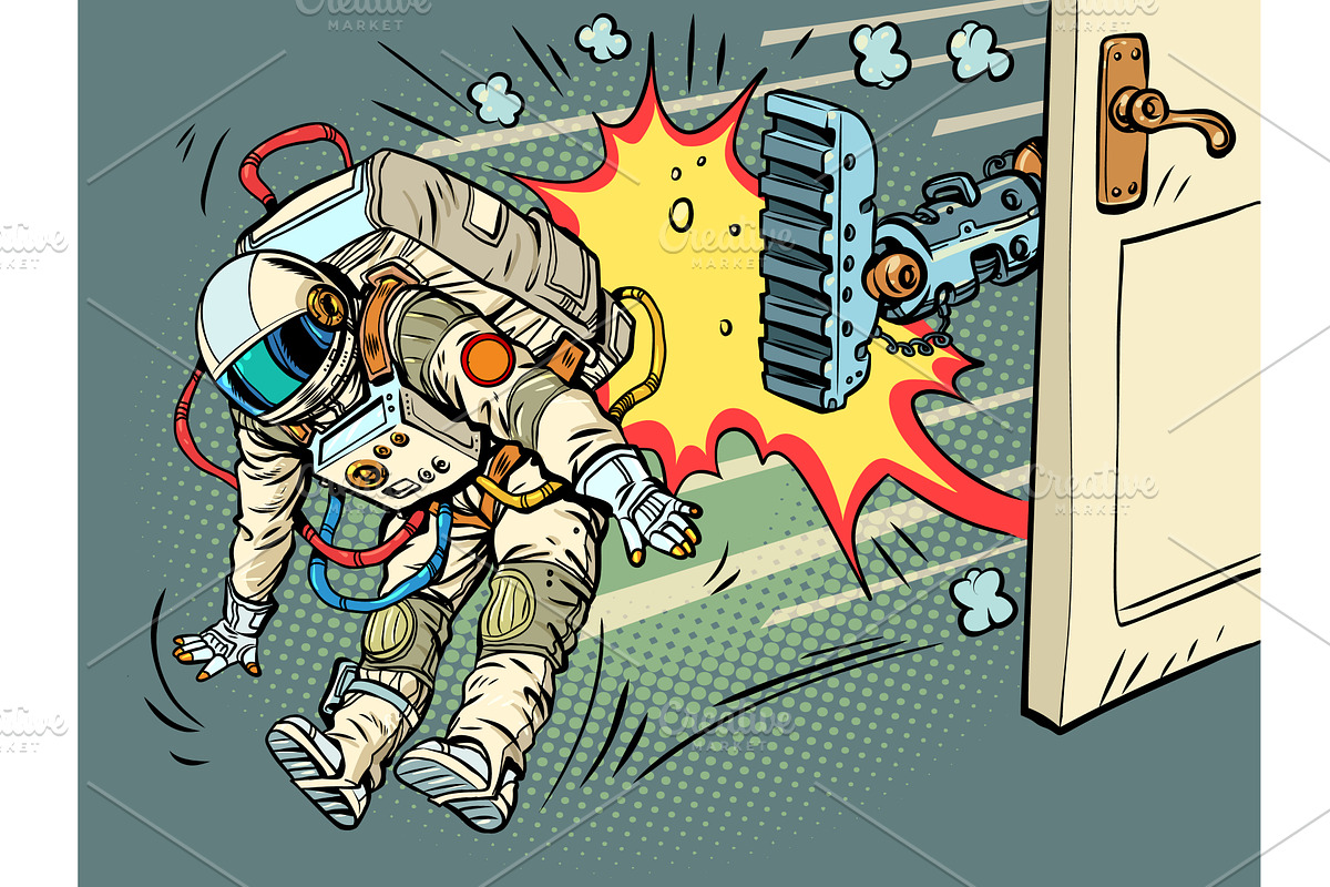 AI takes over jobs. The astronaut is, an Illustration by rogistok