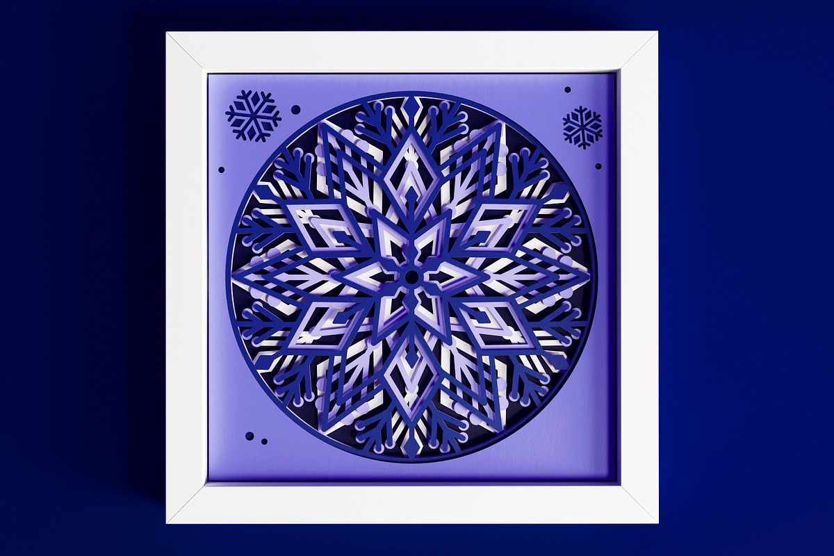 Snowflake SVG 3d Shadow box, a Seasonal Illustration by CutLeafSvg (Photo 2 of 6)
