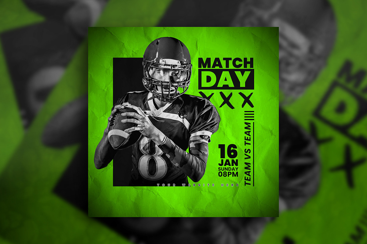 Match day social media flyers, a Social Media Template by Tanmoy Topu (Photo 8 of 11)