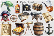 Pirate Clipart Set, an Illustration by Design Market (Thumbnail 2 of 5)