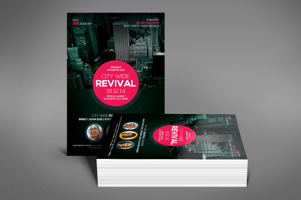 City Wide Revival Church Flyer, a Flyer Template by Graphic Templates (Photo 4 of 4)